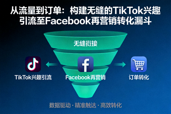 从流量到订单：构建无缝的TikTok兴趣引流至Facebook再营销转化漏斗资讯配图，展示销售漏斗与转化路径