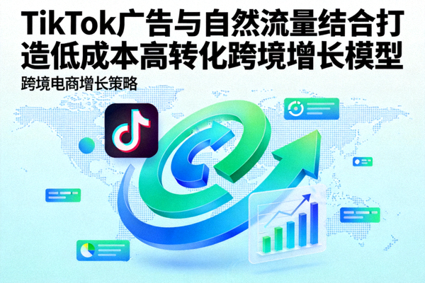 TikTok广告与自然流量结合打造低成本高转化跨境增长模型封面图