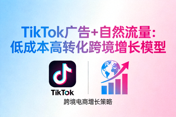 TikTok广告与自然流量结合打造低成本高转化跨境增长模型文章封面图