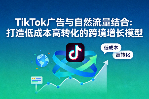 TikTok广告与自然流量结合：打造低成本高转化的跨境增长模型文章封面图