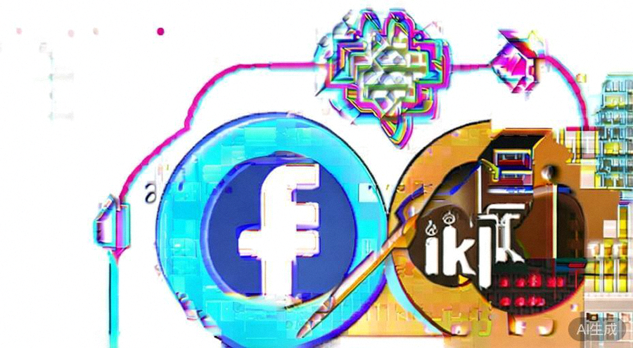 Facebook广告与TikTok营销协同策略示意图：展示两个平台图标相互连接，形成增长飞轮